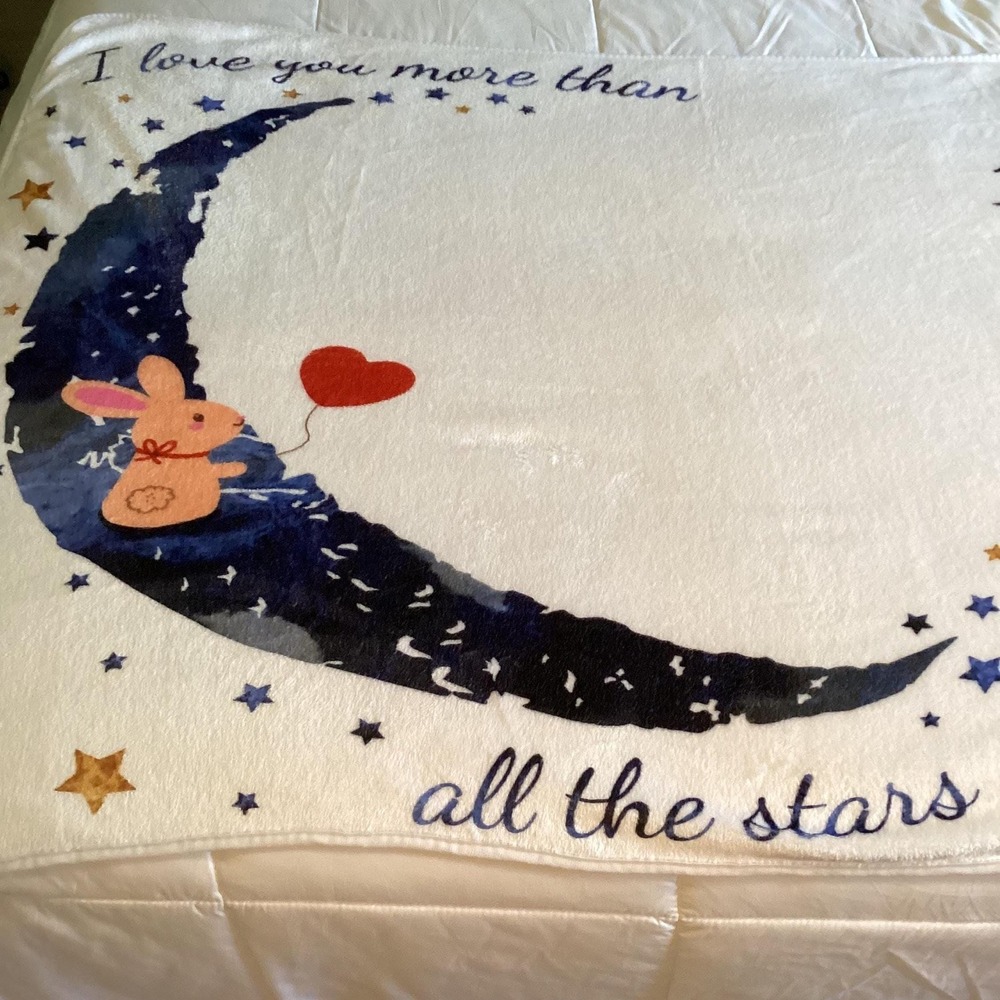 Baby Monthly Milestone Photo Blanket "I Love You More Than‎ All the Stars"